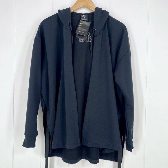 Nike Dri-Fit Wrap Training Hoodie Athleisure Lounge 889204-010 Size Small Black - Picture 4 of 16